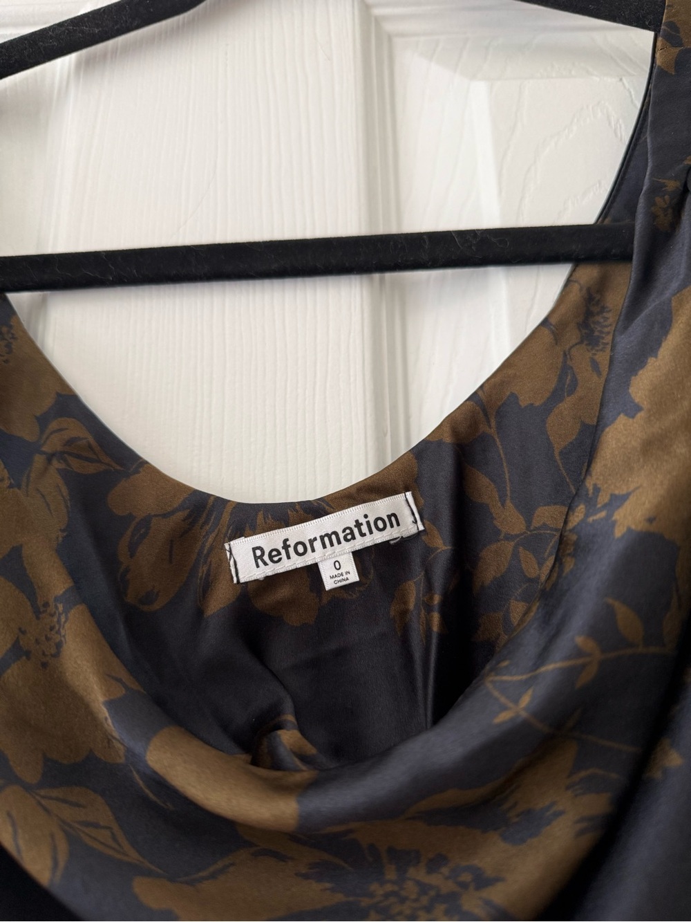 Reformation Annabelle Silk Floral Gown Maxi Dress Night Garden Black Brown - Picture 7 of 11